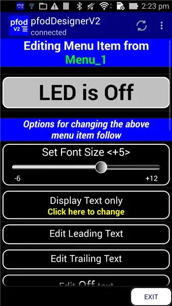 Progettazione di un menu - Impostazione On/Off o Pulse