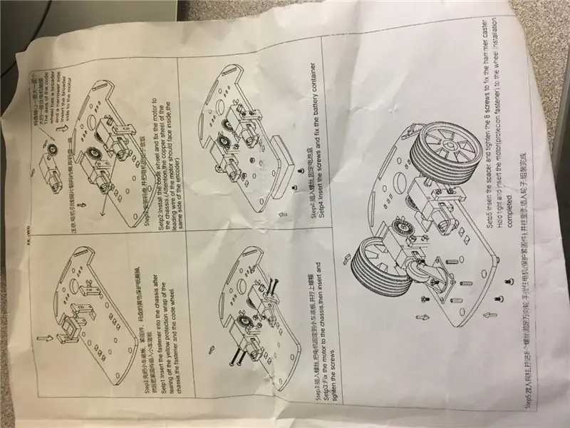 Stap 4: Bouw de basis van de RC-auto Volg de instructies op de afbeeldingen op deze Tep