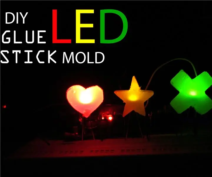 DIY LED مع قالب عصا الغراء: 9 خطوات