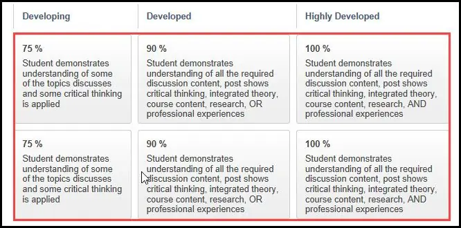 قم بإنشاء قاعدة تقييم في Blackboard Learn