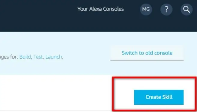 Crear habilidad de Alexa