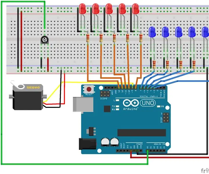 Laboratorija za mikro servo: 9 koraka