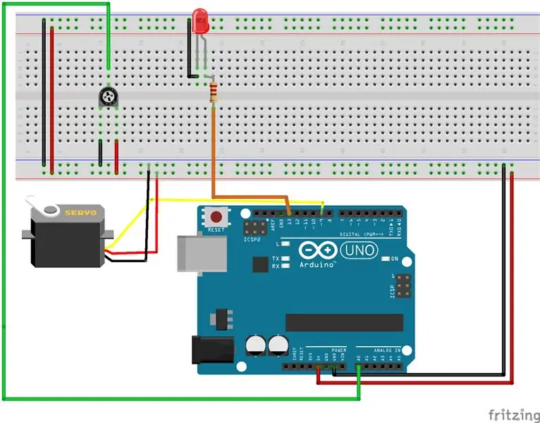 Connecta el primer LED