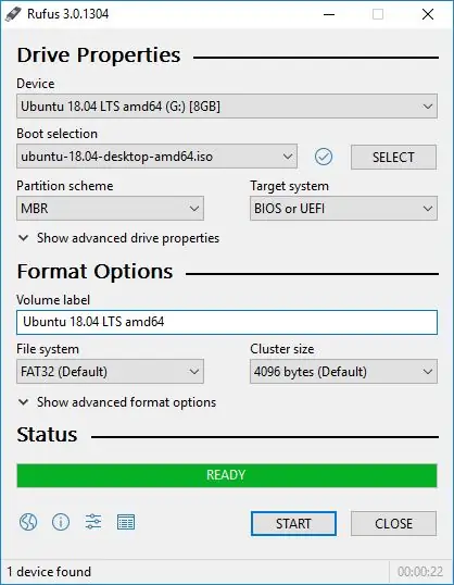 Skryf Iso Image op USB Drive