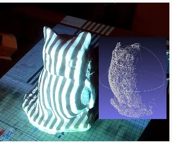 DIY 3D Scanner Raws Li Teeb Pom Kev Zoo thiab Lub Zeem Muag Hauv Lub Suab Python: 6 Kauj Ruam (nrog Duab)