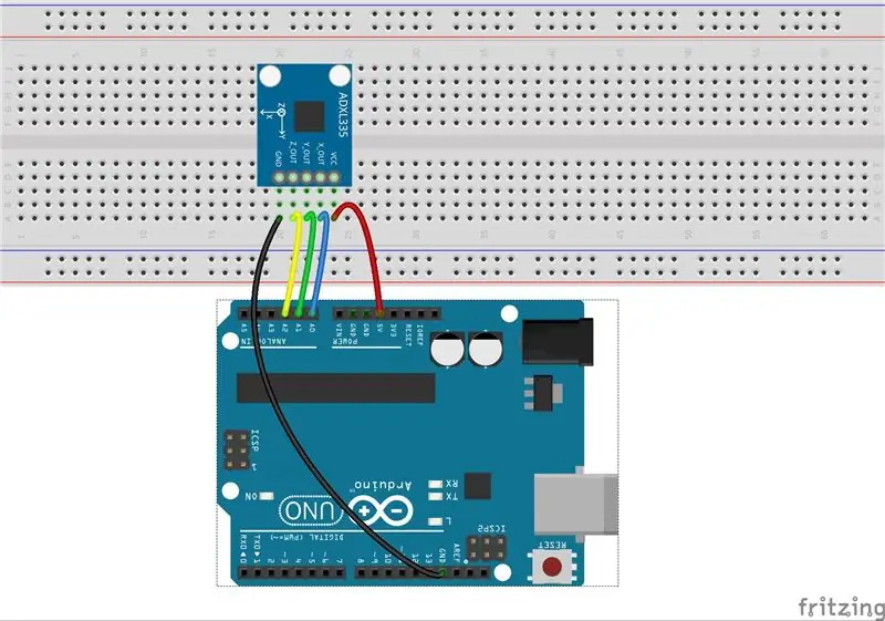 ADXL345 Arduino Uno R3. का उपयोग करना