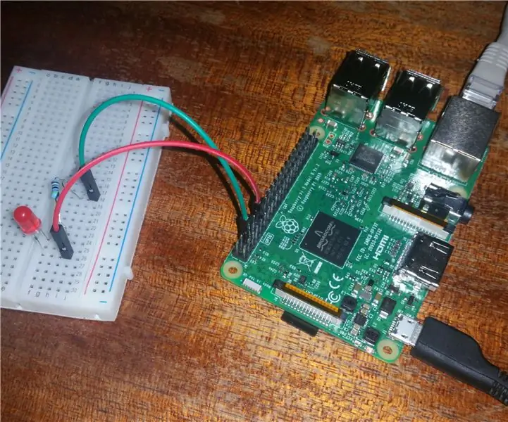 Parpadeo LED Raspberry Pi: 5 pasos (con imágenes)