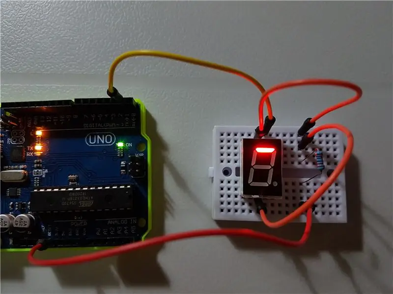 Tagad sāksim kalibrēšanu. (A segments, Arduino pin 1, LED pin 7)