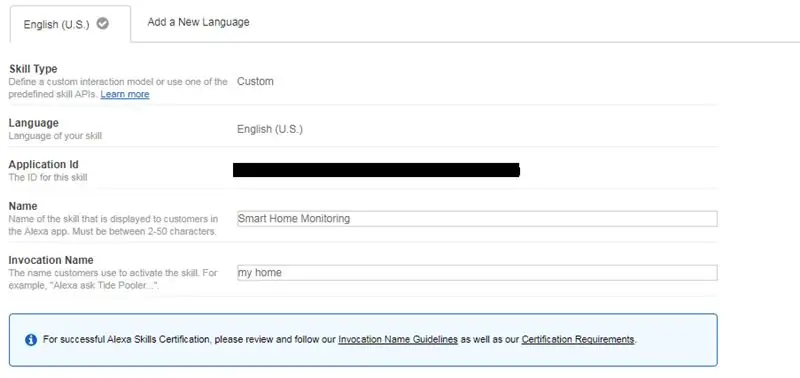 Konfigurace Alexa Skill v Amazon Developer Console