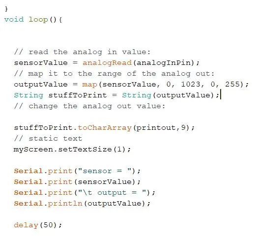 Potmetro nustatymas „Arduino“