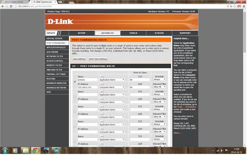 Port forwarding