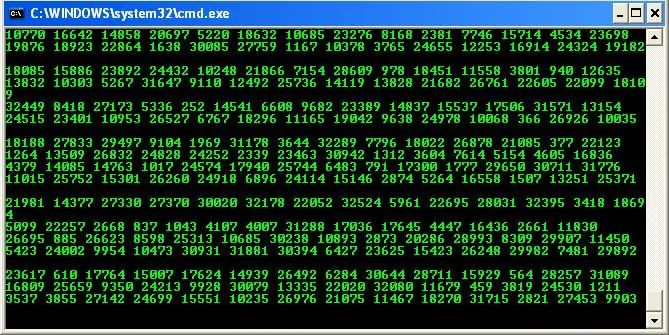 Opdrachtpromptmatrix NUMMERS