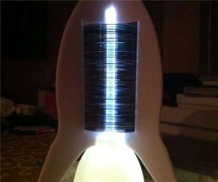 Upcycled DVD Tower Night Lamp