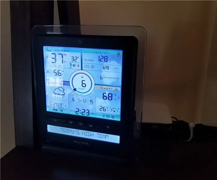 Station météo Acurite 5 en 1 utilisant un Raspberry Pi et Weewx (d'autres stations météo sont compatibles) : 5 étapes (avec photos)