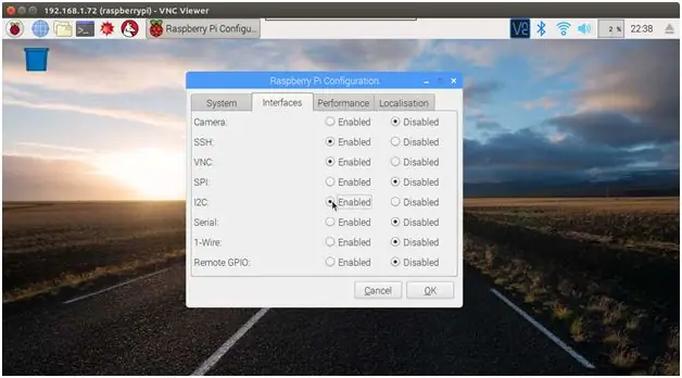 Paganahin ang VNC, SSH at I2C