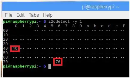 Verificación de la comunicación I2C