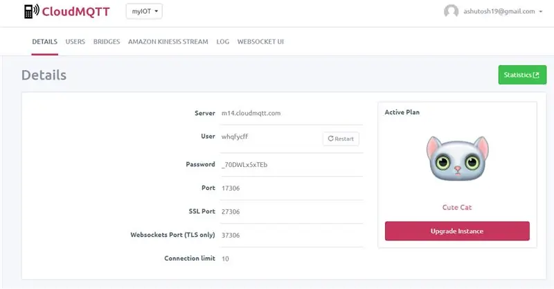 MQTT: Impormasyon sa Instance