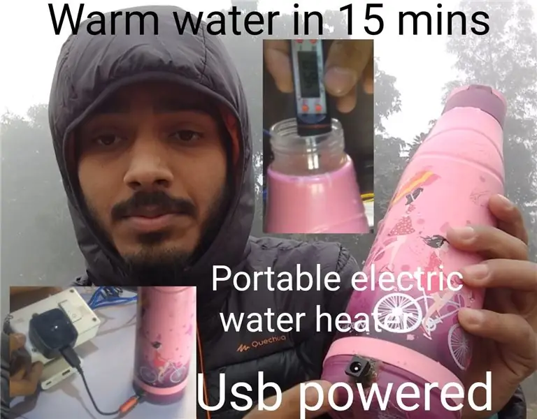 DIY ELECTRIC HEATED WATER BOTTLE (USB): 11 Hakbang (na may Mga Larawan)