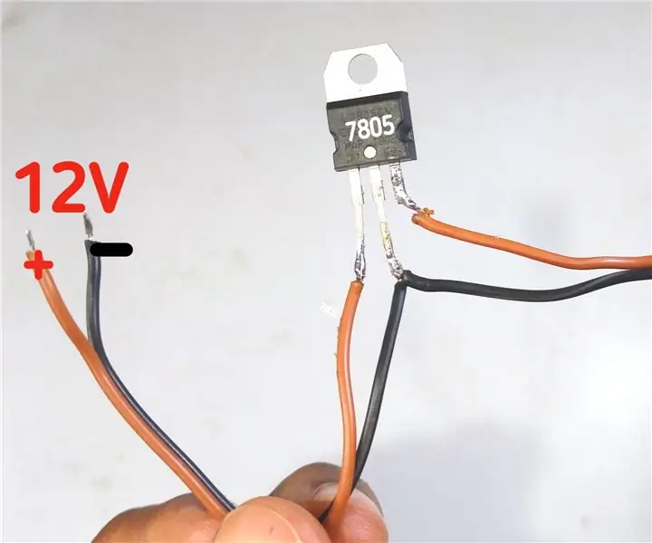 12V ডিসিকে 5V ডিসিতে রূপান্তর করুন: 5 টি ধাপ