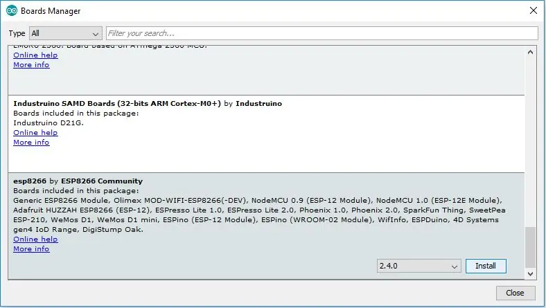 Paghahanda ng Arduino IDE - I-install ang NodeMCU Module