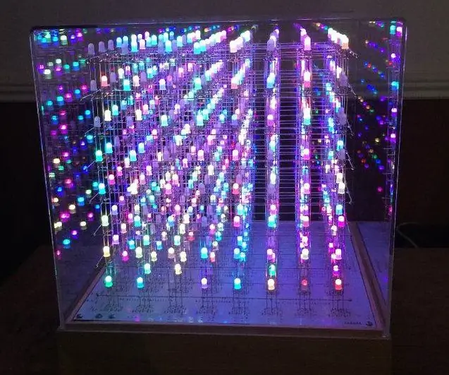 Arduino Mega 8x8x8 RGB LED kubs: 11 soļi (ar attēliem)