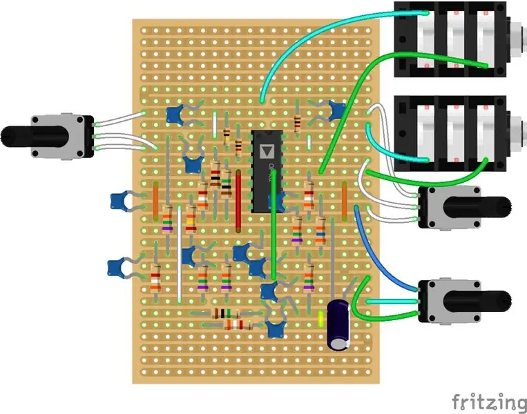 ATMega1284 Scatola di effetti Quad Opamp