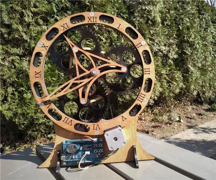 Planetary Gear Clock: 6 քայլ (նկարներով)