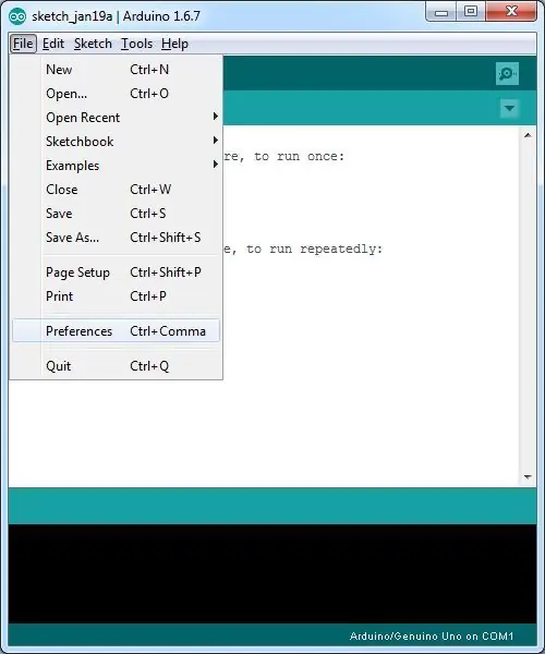 การตั้งค่าซอฟต์แวร์ Arduino