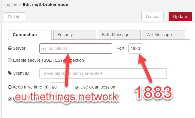 I-configure ang MQTT-node