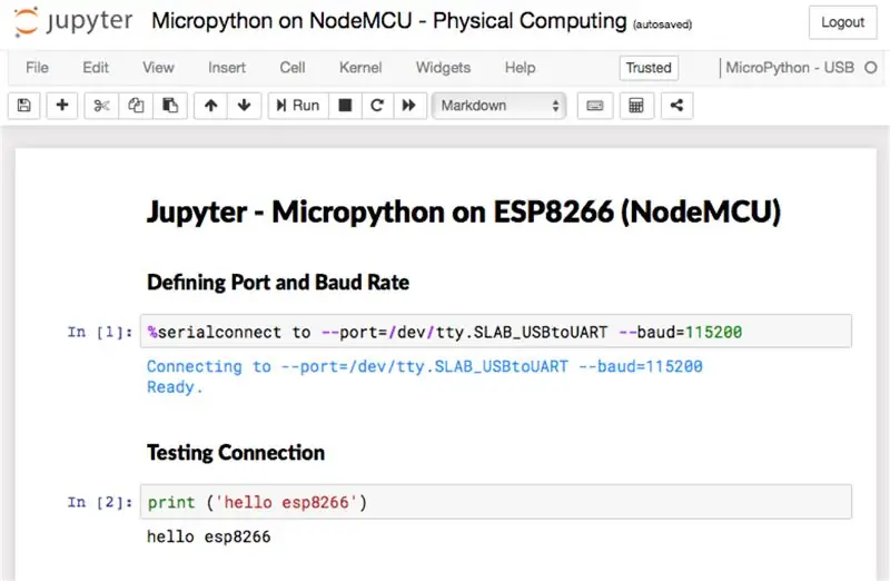 Micropython ، REPL ، Jupyter