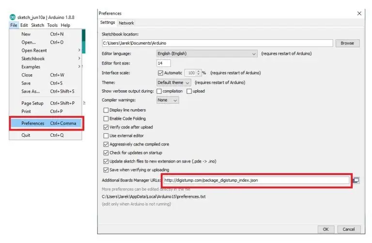 Skonfiguruj Arduino IDE