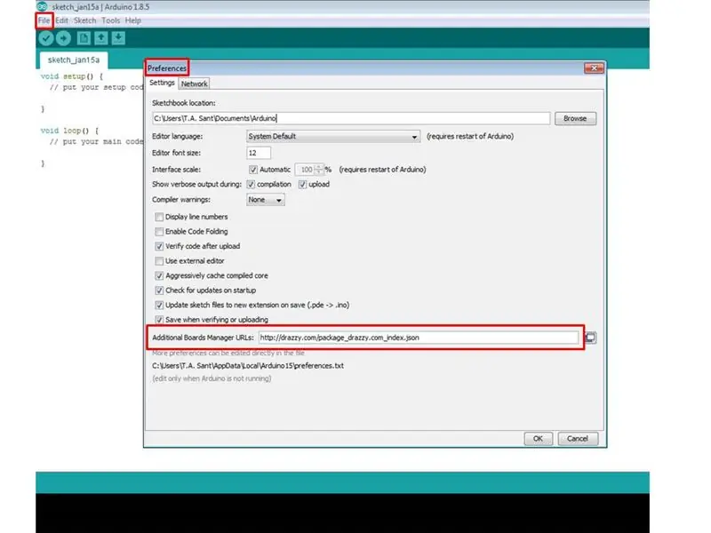 Shtoni ATtiny Core Supprt në Arduino IDE Software