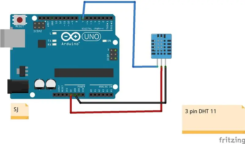 Spojite Arduino na DHT11