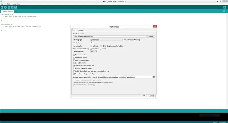 Voeg ESP8266 by in Arduino IDE