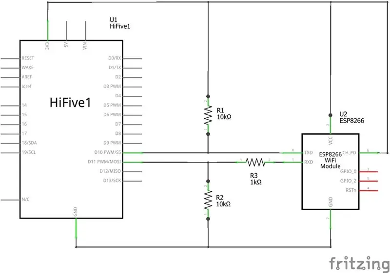 חבר את מודול ESP-01 ללוח HiFive1