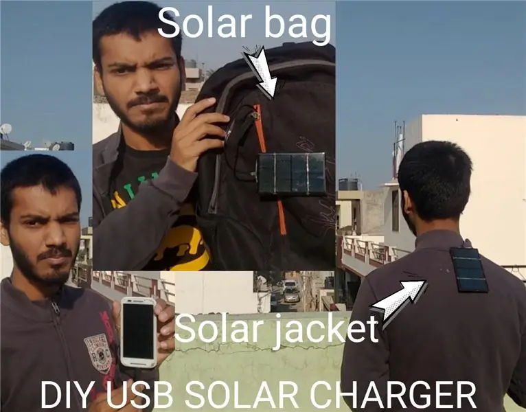 DIY SOLARNA JAKNA (USB punjač za telefon): 9 koraka (sa slikama)