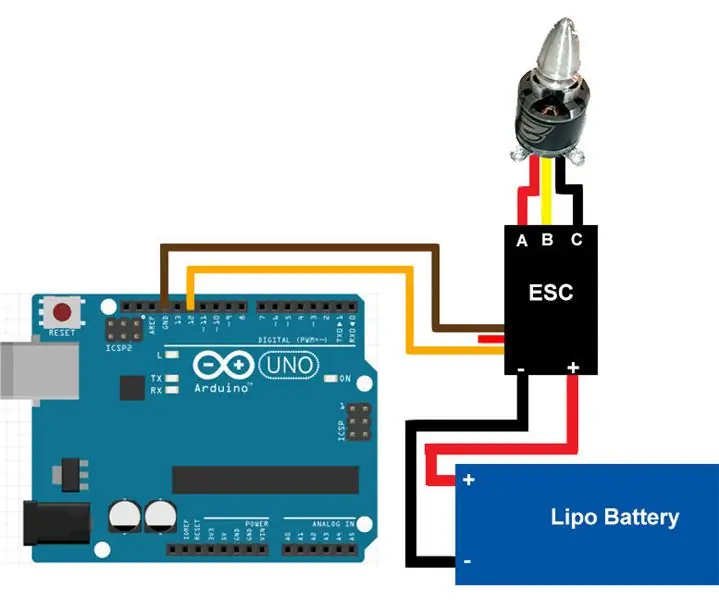 Interfacing Brushless DC Motor (BLDC) Dengan Arduino: 4 Langkah (dengan Gambar)