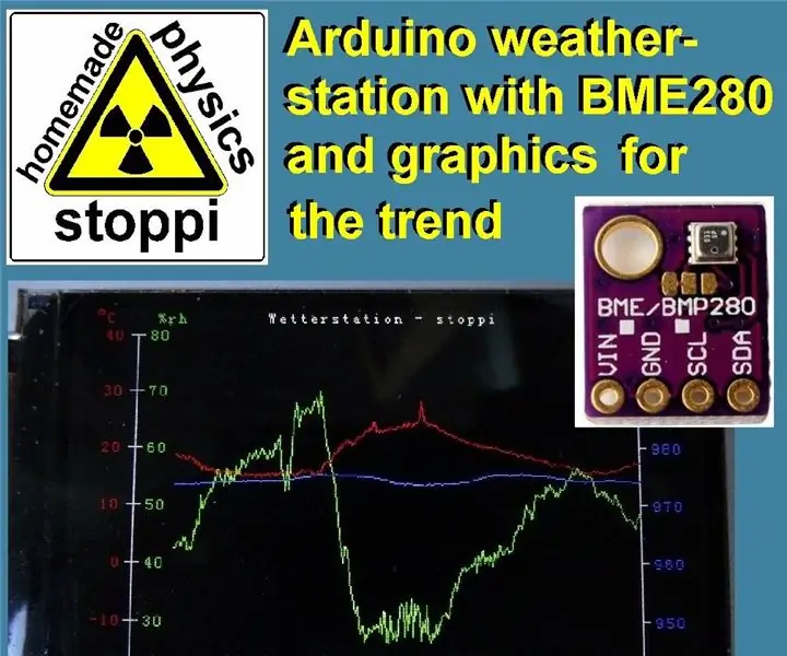 Vejrstation med Arduino, BME280 og display til at se trenden inden for de sidste 1-2 dage: 3 trin (med billeder)