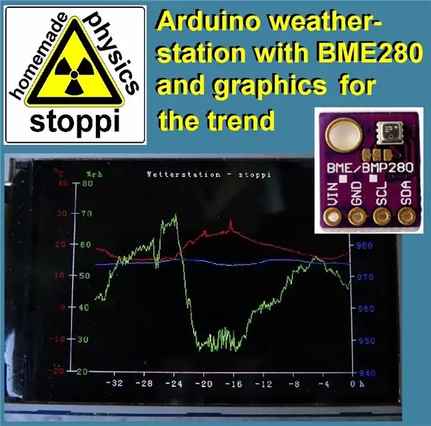 Stație meteo Cu Arduino, BME280 și afișaj pentru a vedea tendința în ultimele 1-2 zile