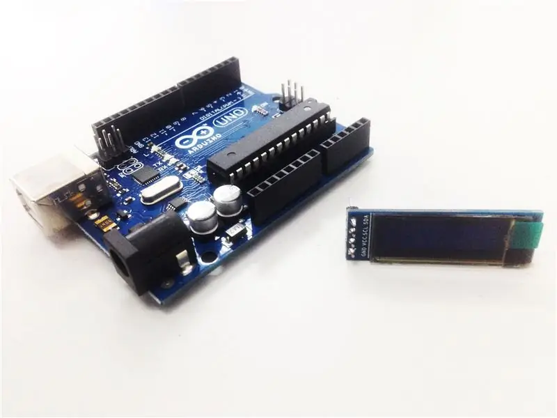 Arduino UNO bilan 0.91 dyuymli 128x32 OLED interfeysi bo'yicha qo'llanma