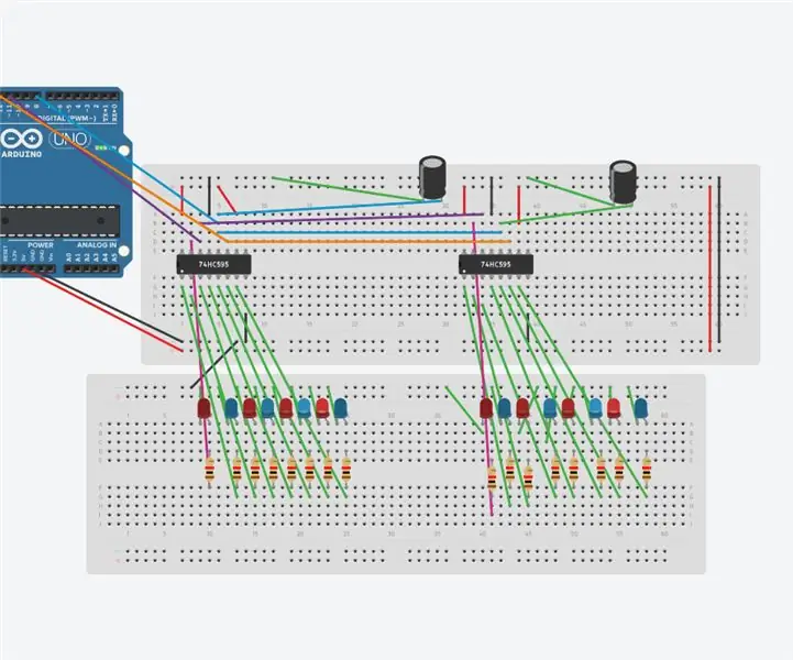 Menggunakan 2 Shift Register (74HC595) untuk Menggerakkan 16 LED: 9 Langkah