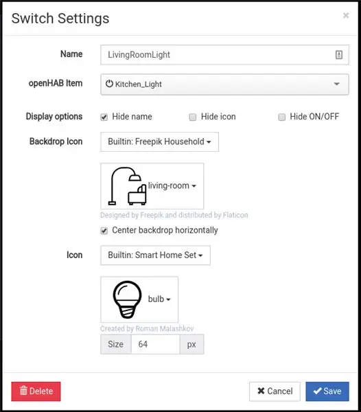 Настройте Openhab для отправки запросов включения / выключения