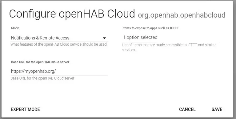 Συνδέστε το Openhab σας με το Cloud