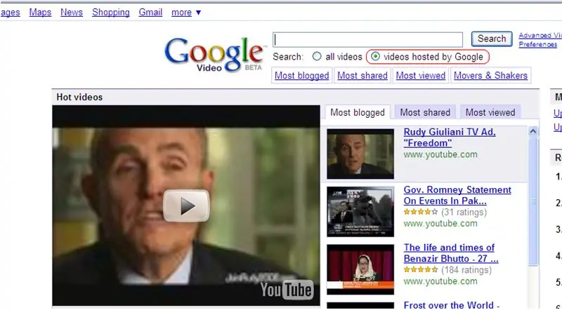 Video's gehost door Google