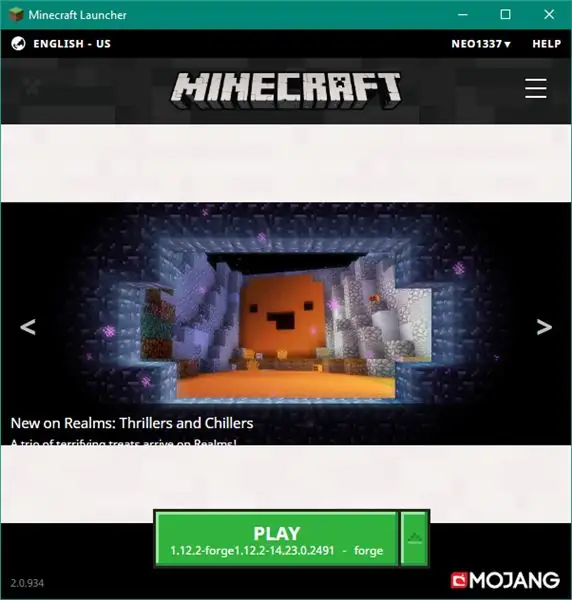 เปิด Minecraft ด้วยโปรไฟล์ Forge