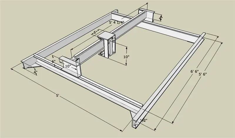 3 -akselinen CNC -reititin - 60 "x60" x5 " - JunkBot: 5 vaihetta (kuvilla)