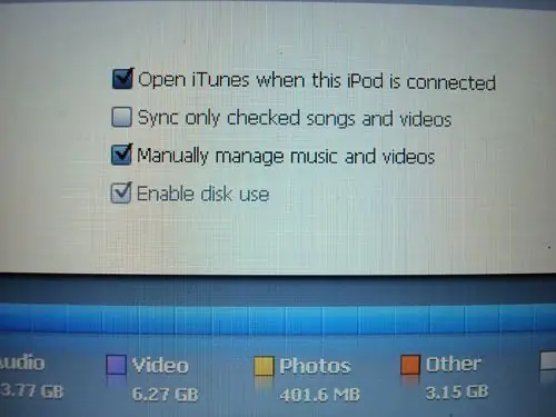 Aktifkan Penggunaan Disk di Ipod Anda