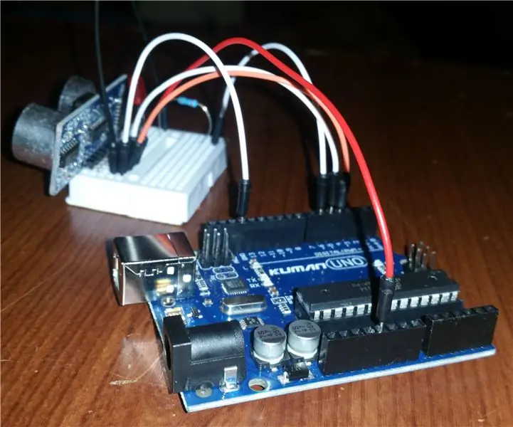 Arduino HC-SR04 + LED. 5 քայլ (նկարներով)