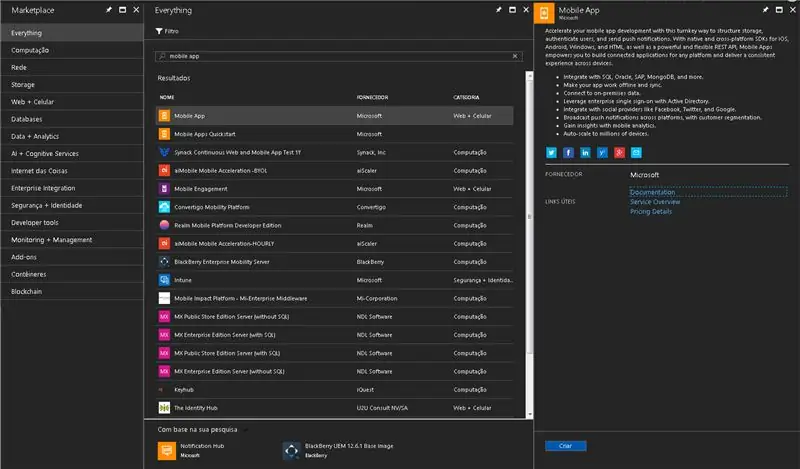 Configurar o serviço em nuvem