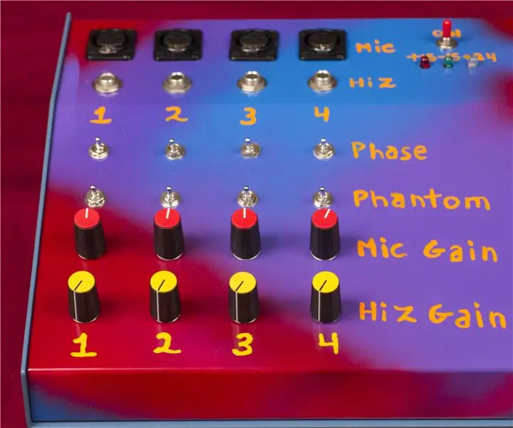 Construiți preamplificatorul cu microfon alimentat cu patru canale SSM2019 Phantom: 9 pași (cu imagini)